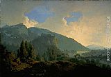 Joseph Wright of Derby An Italian Landscape with Mountains and a River painting